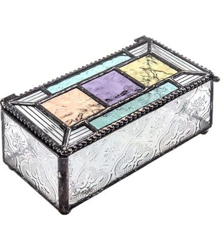 Amazon.com - Blue Stained Glass Jewelry Box Double Hinged
